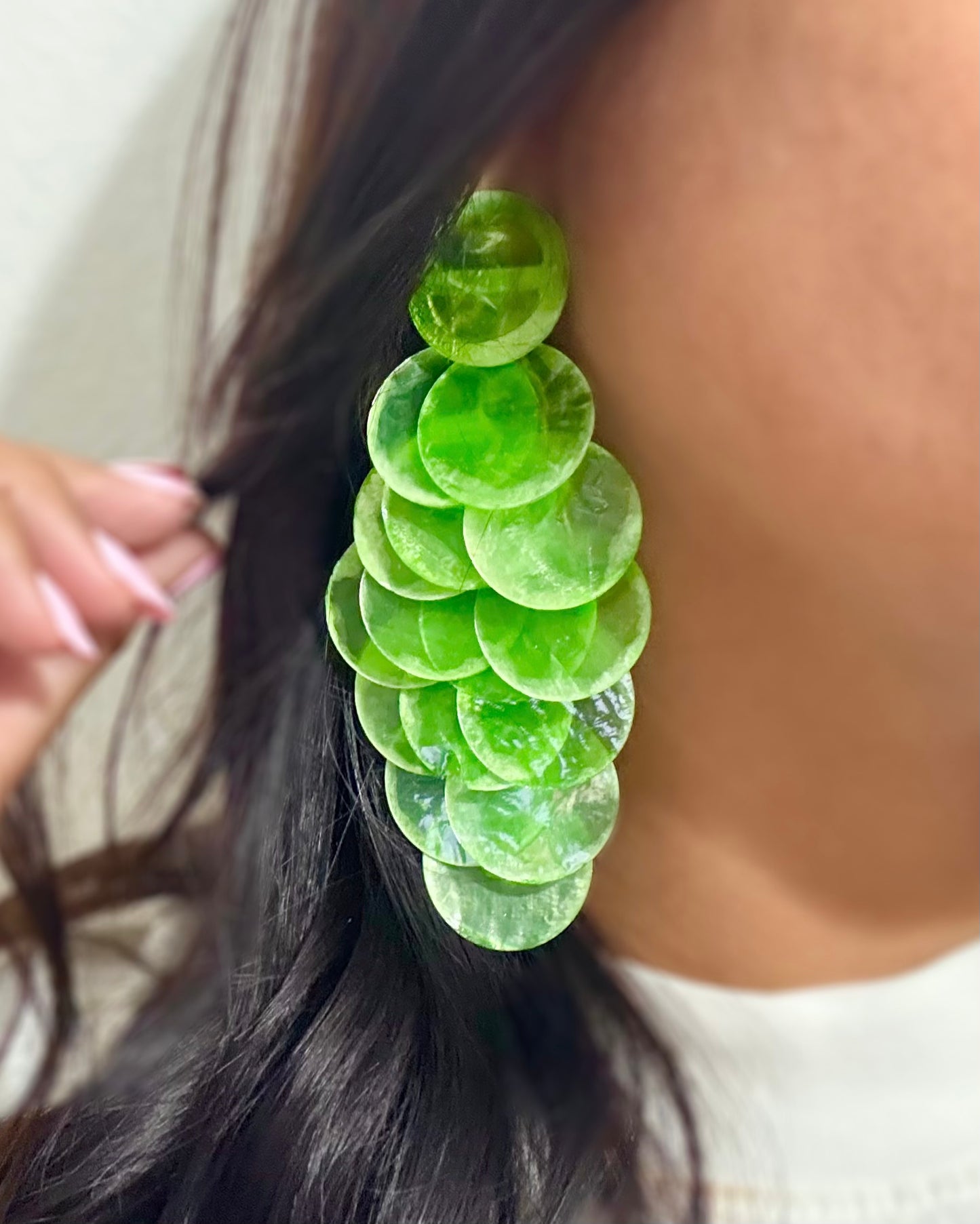Green Shell Earrings