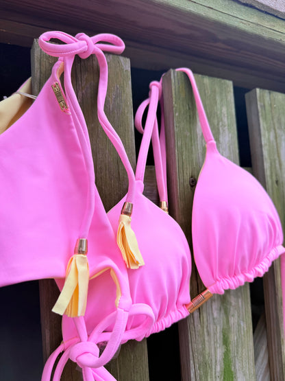 2 in 1 Yellow & Pink Bikini (reversible)
