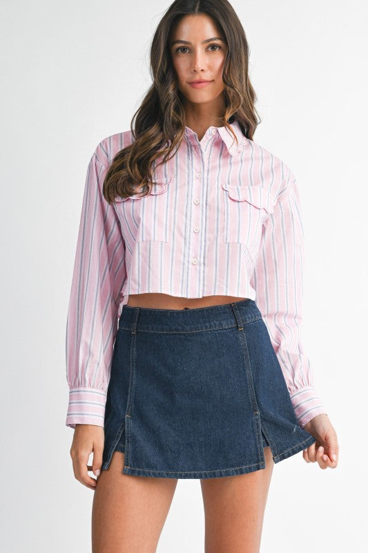 Pink Cloud Striped Shirt