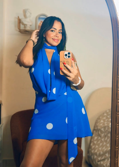 Royal Polka Dot Dress