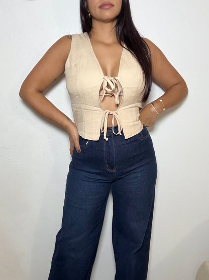 Natural Linen Vest