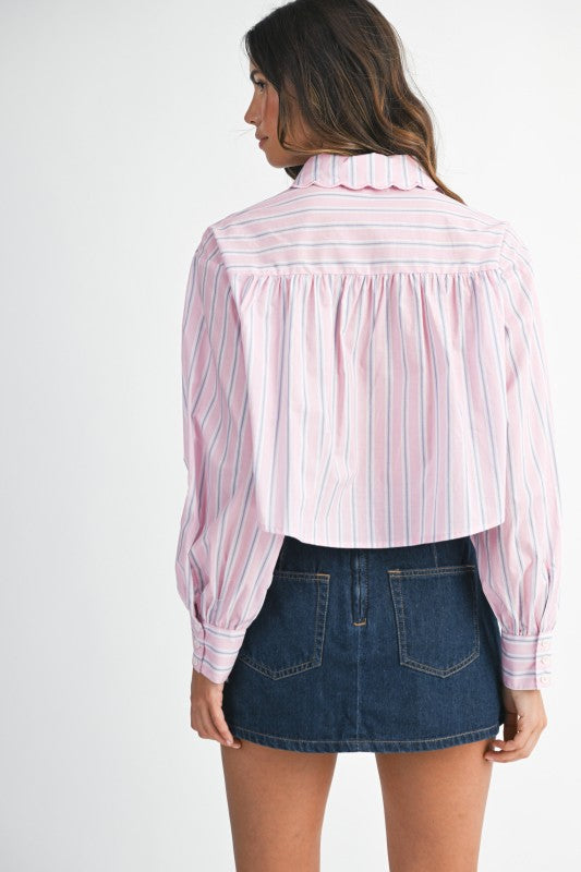 Pink Cloud Striped Shirt