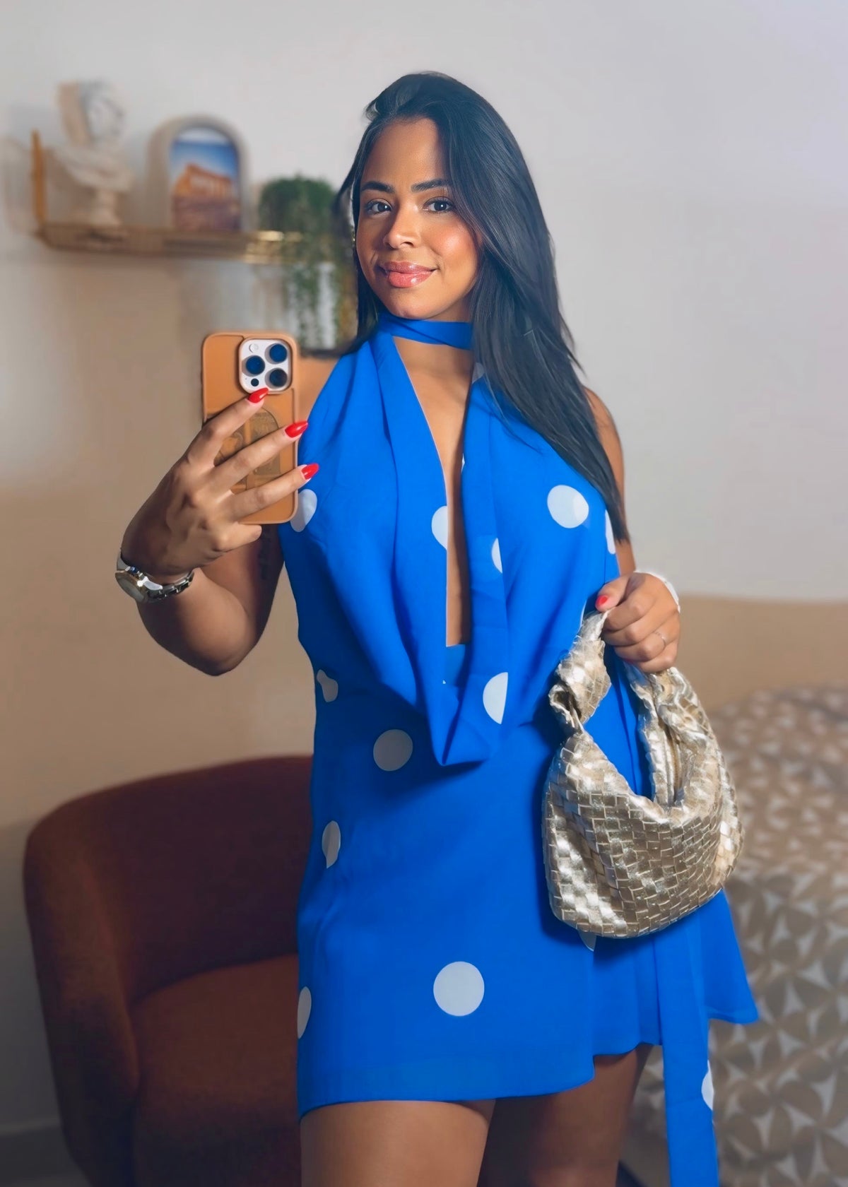 Royal Polka Dot Dress
