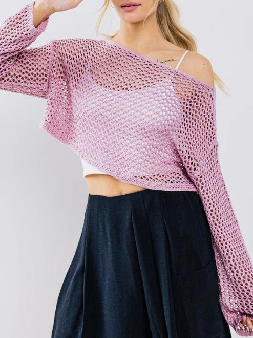 Mauve Crochet Top