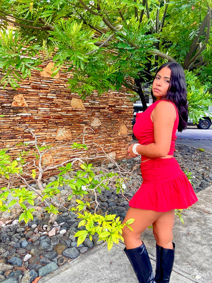 Red Ruffle Top