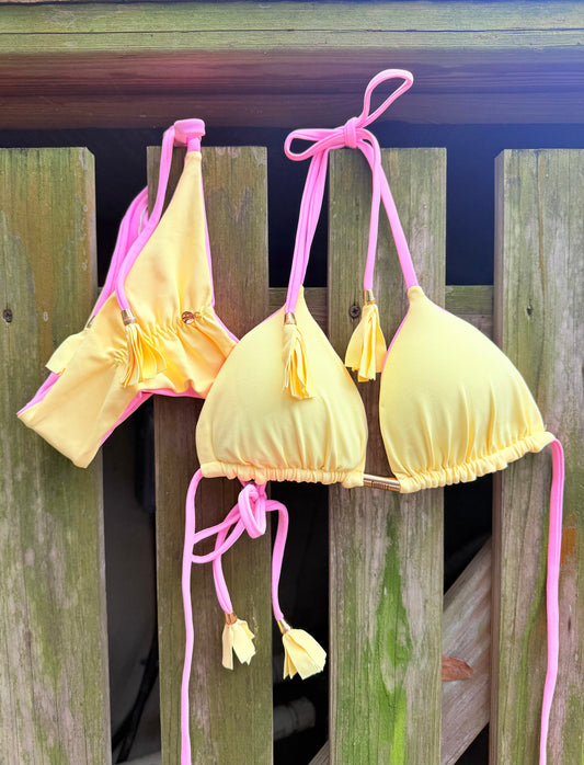 2 in 1 Yellow & Pink Bikini (reversible)