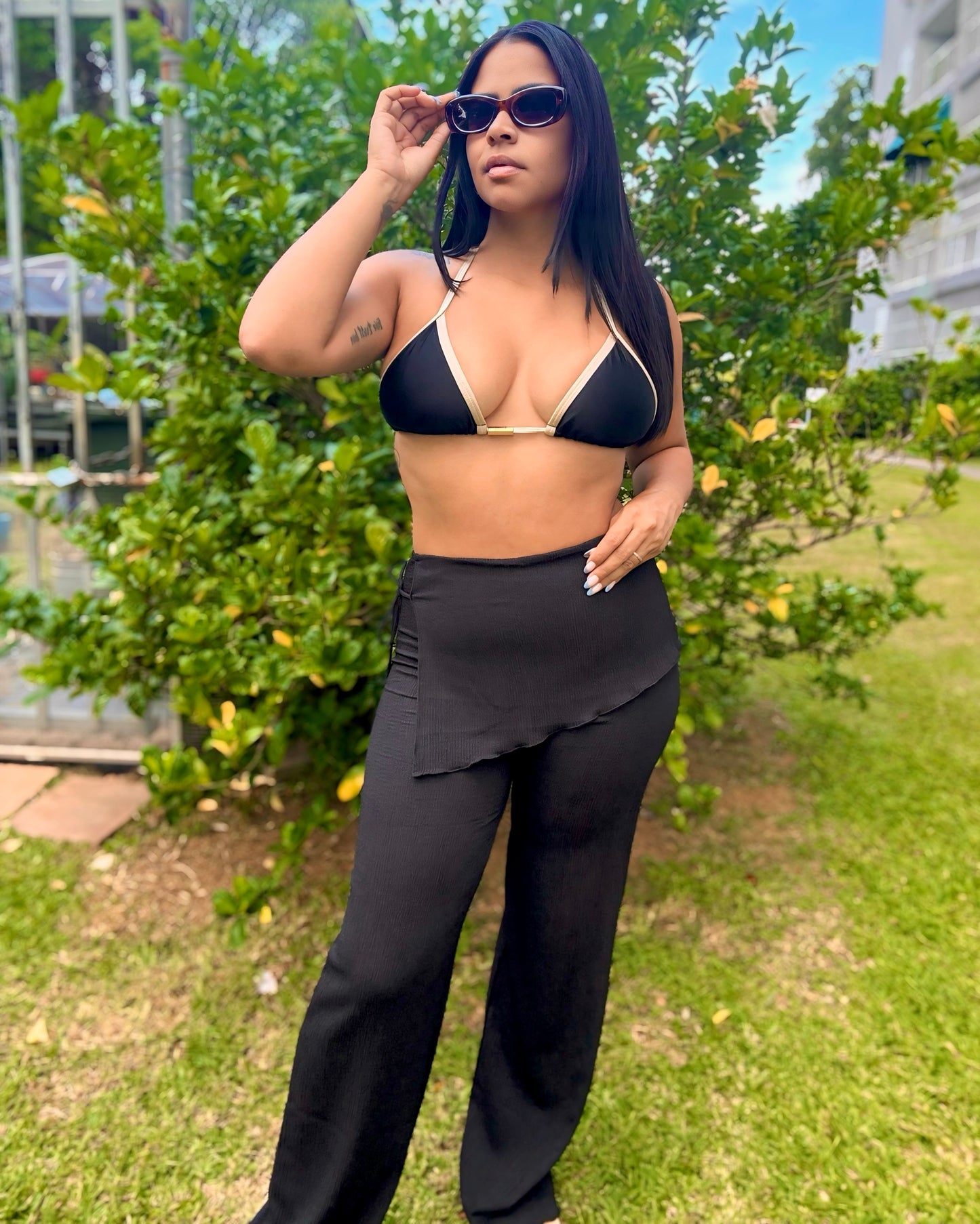 Black Overwrap Pant